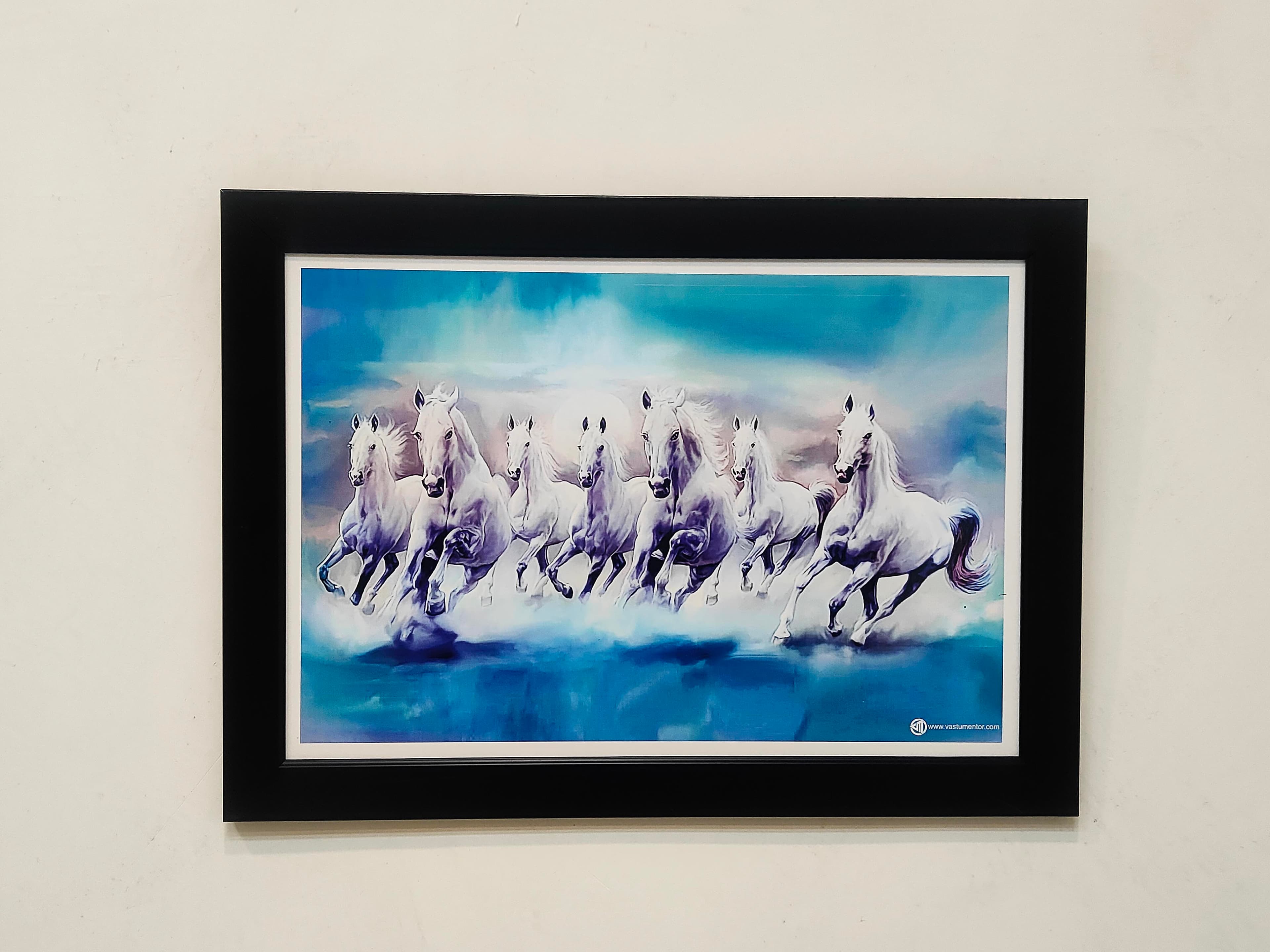 7 Horses Painting Blue