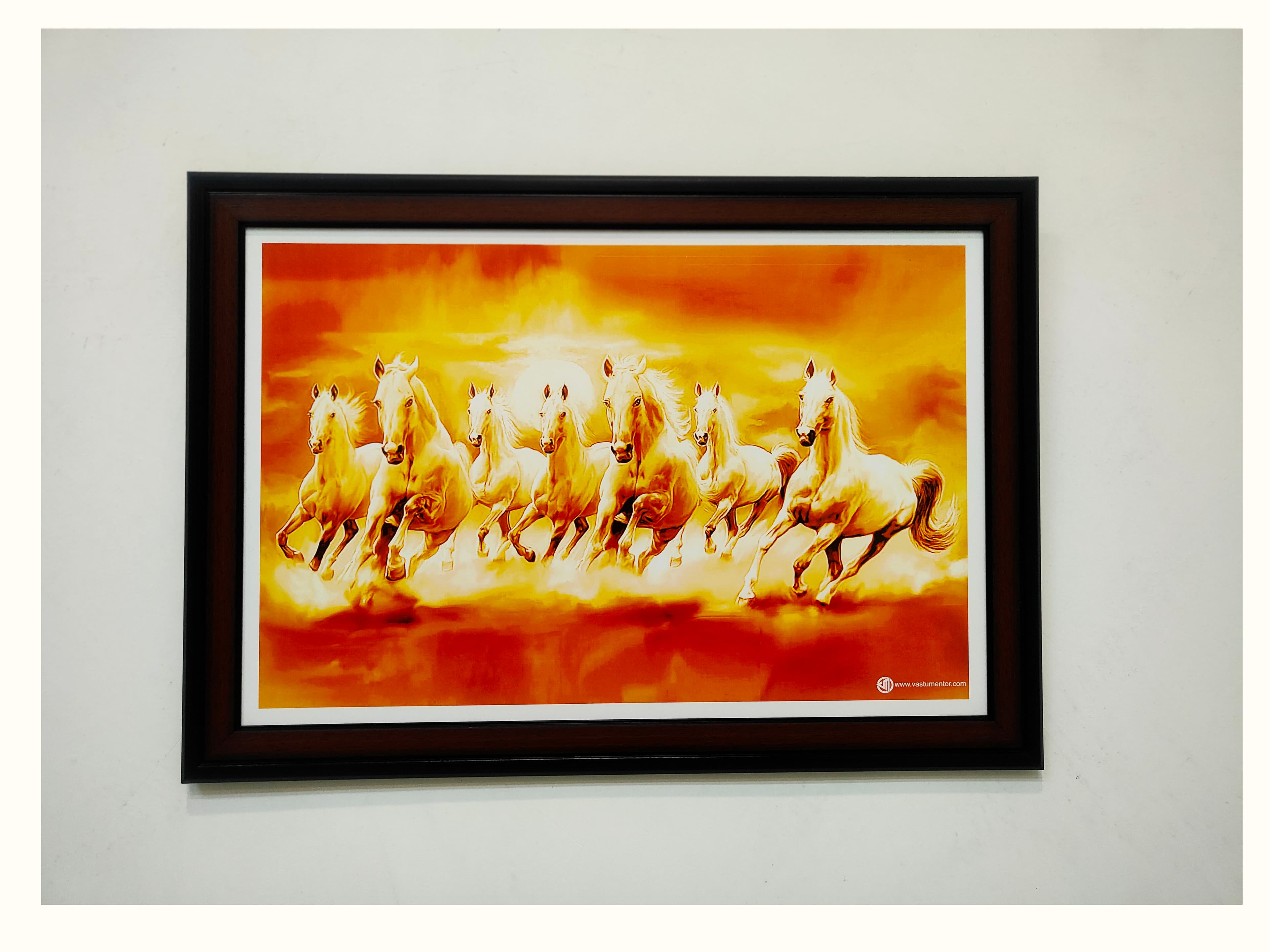 7 Horses Painting Golden