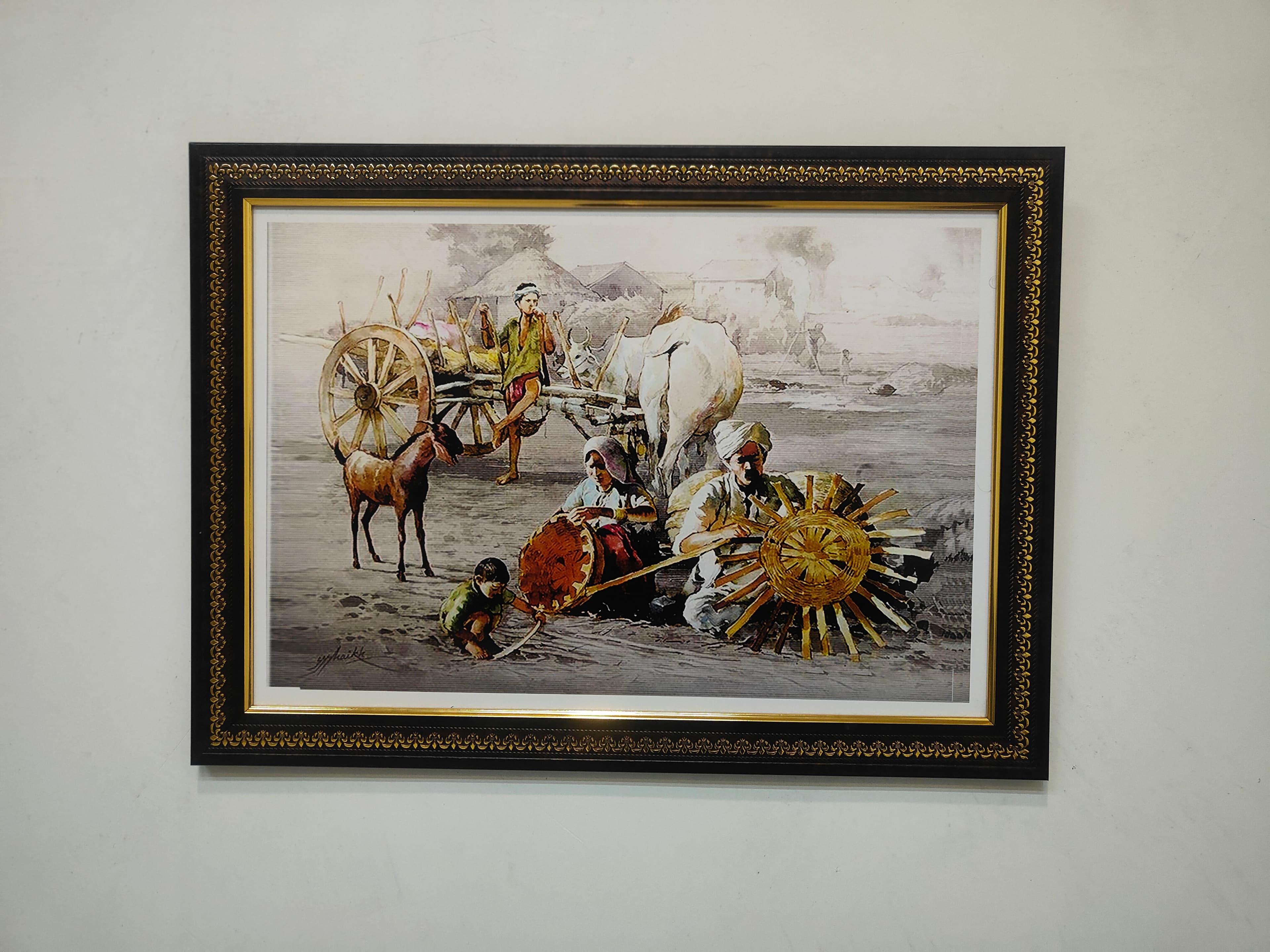 Village Scene Painting